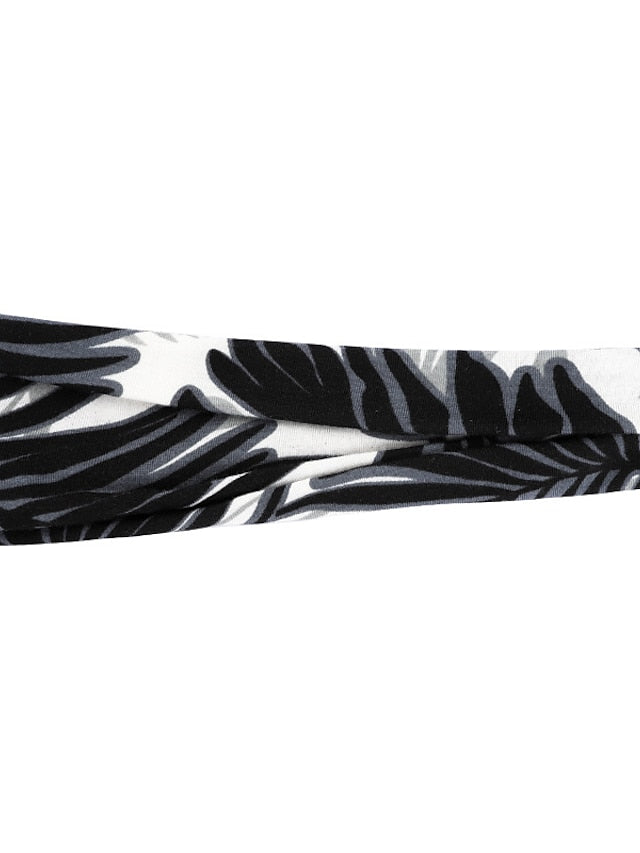 europe and the united states cross-border fashion sports hairband yoga bundle sweat-absorbing headband new ladies wide-brimmed printed headwear - LuckyFash™