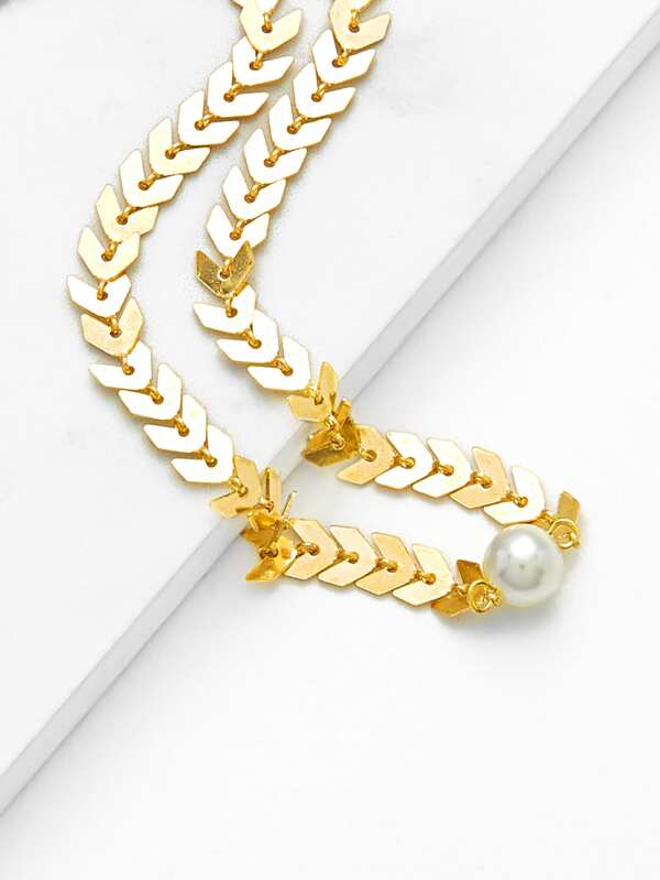 Arrow Choker With Faux Pearl - LuckyFash™
