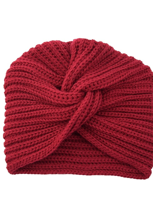 Muslim Inner Hijab Caps Bohemia Turban Cross Wrap Head Indian Hat Knitting Hijab Bonnet Turbante Cap for Women Wear - LuckyFash™