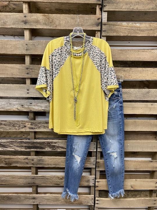 Autumn Solid with Animal Print Top - LuckyFash™