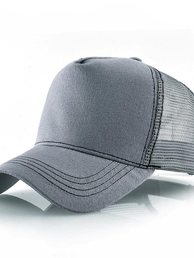solid color cotton baseball cap european and american retro mesh cap peaked cap trucker hat men's spring and autumn simple tennis cap - LuckyFash™