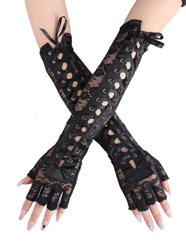 Women's Gloves Fingerless Gloves Party Evening Gift Daily Polyester Simple Casual Sexy 1 Pair - LuckyFash™