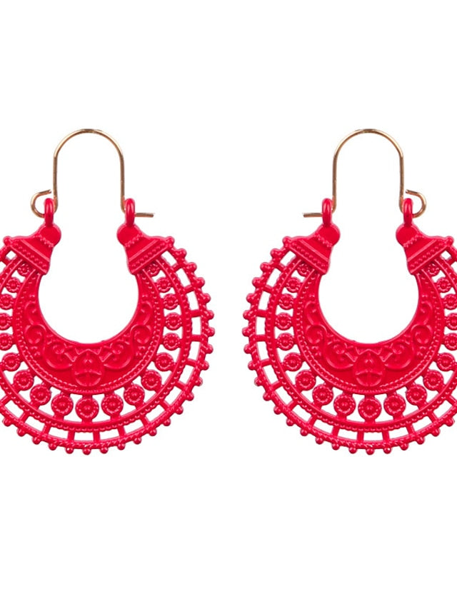 Women's Earrings Chic & Modern Party Moon Earring / Yellow / Red / Green / Fall / Winter - LuckyFash™
