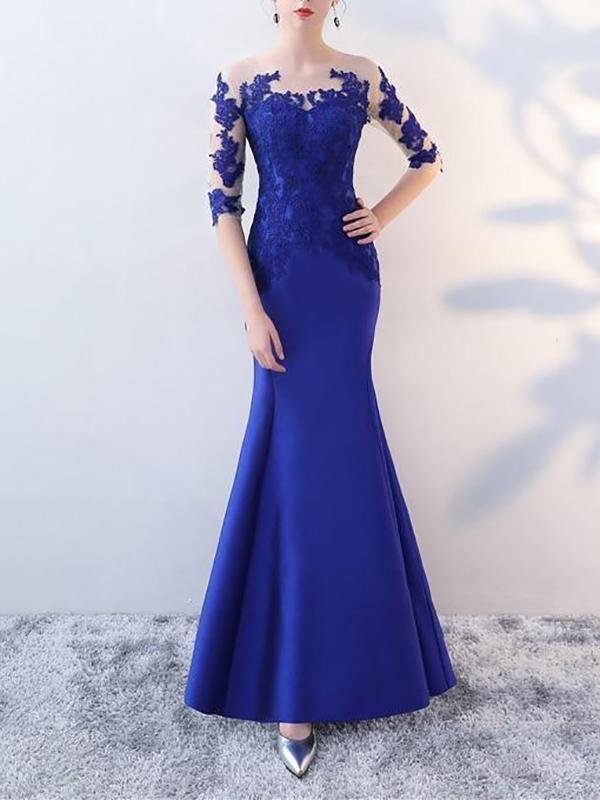 Beading Mermaid Plus Size Mother of the Bride Dress with Sleeve - LuckyFash™