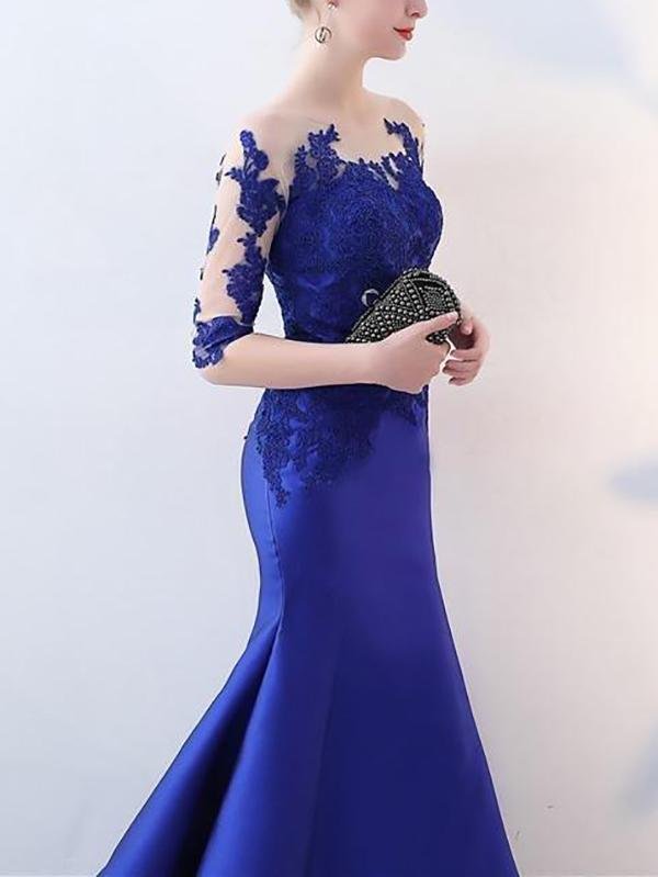 Beading Mermaid Plus Size Mother of the Bride Dress with Sleeve - LuckyFash™