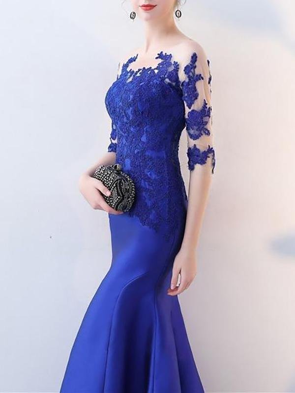 Beading Mermaid Plus Size Mother of the Bride Dress with Sleeve - LuckyFash™
