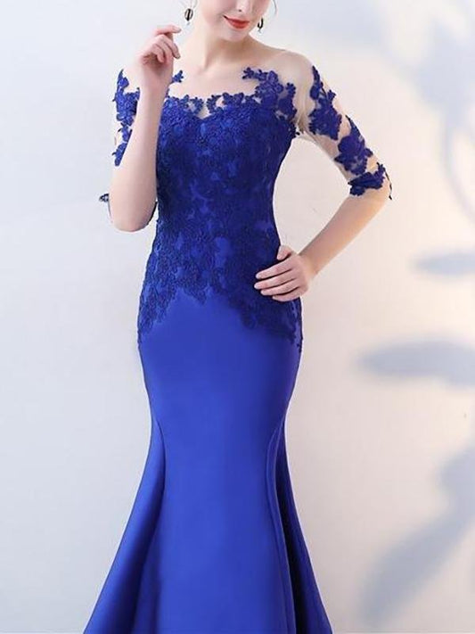 Beading Mermaid Plus Size Mother of the Bride Dress with Sleeve - LuckyFash™