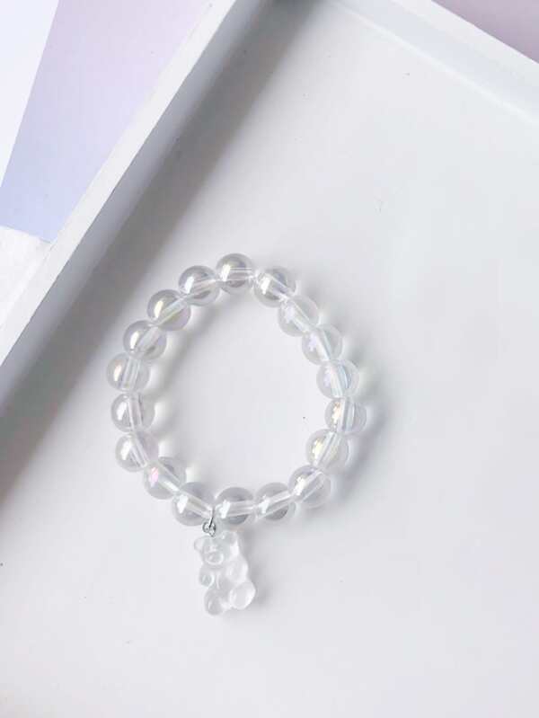 Bear Charm Clear Beaded Bracelet - LuckyFash™