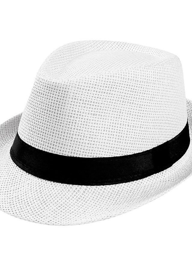 Unisex Sunhat Women Men Fashion Summer Casual Trendy Beach Sun Straw Jazz Band Hat Cowboy Fedora Hat - LuckyFash™