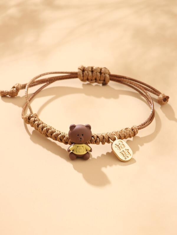 Boys Bear Decor Braided Bracelet - LuckyFash™