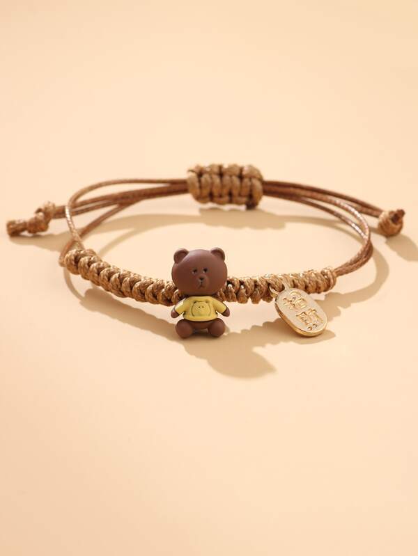 Boys Bear Decor Braided Bracelet - LuckyFash™