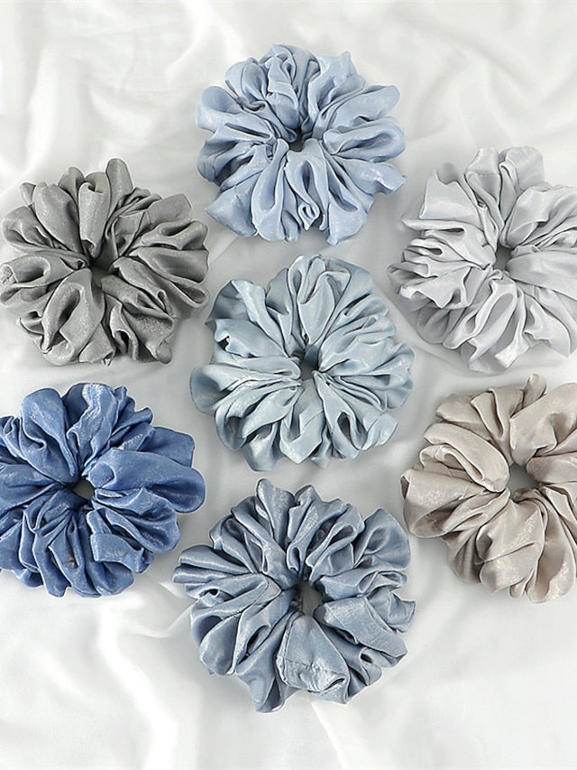 Plain Malaysian Bunch Hair Tie Women Silk Linen Ribbon Wrist Shawl Muslim Hijab Bonnet Volumizing Scrunchie Headband - LuckyFash™