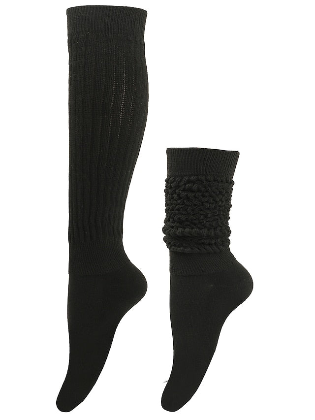 Women's Crew Socks Home Work Daily Solid Color Polyester Spandex Simple Casual Warm Casual 1 Pair - LuckyFash™