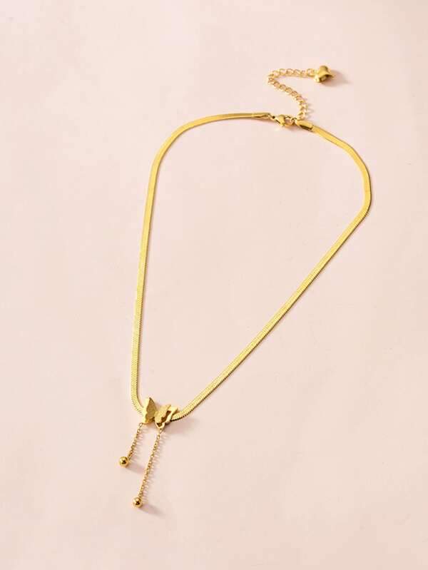 Butterfly Decor Necklace-Gold - LuckyFash™