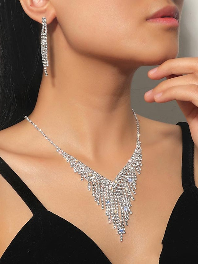 Women's necklace Chic & Modern Party Pure Color Jewelry Sets / Wedding / Silver / White / Fall / Winter - LuckyFash™