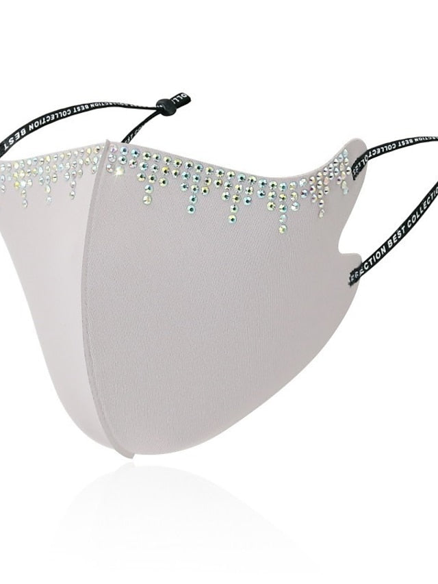 Women's Face Mask Nylon Fashion Shiny 3D Party Pure Color 1pc / pack Mask Portable Windproof Outdoor / Fall / Spring / Summer - LuckyFash™