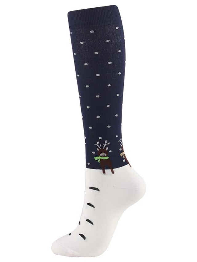 Unisex Knee High Socks Christmas Gift Cycling / Bike Multi Color Spandex Nylon Sporty Casual Classic Warm Cute Sports 1 Pair - LuckyFash™