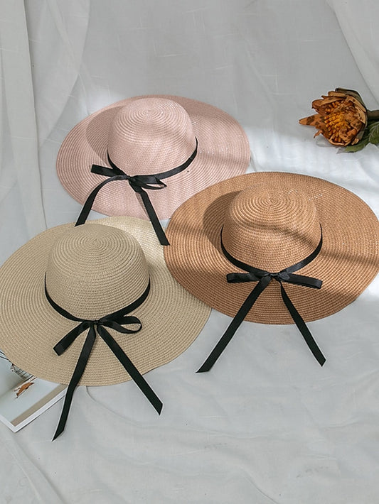 Multi Colors with Black Ribbon Beach Hat Floppy Beach Hats Personalized Beach Hat Friend Gift Summer Sun Hat - LuckyFash™