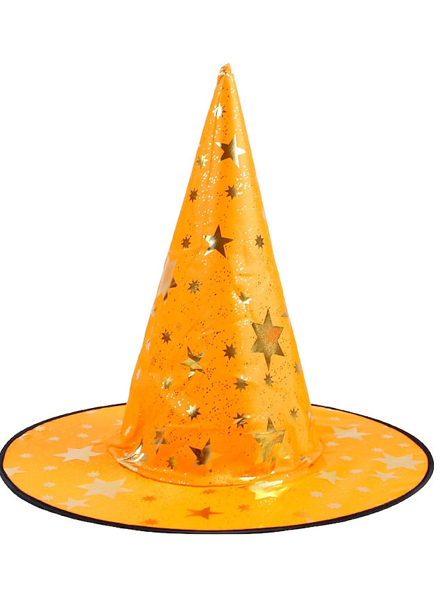 Halloween Witch Hat Masquerade Party Star Hat Children's Headwear Witch Sorcerer Pointed Hat Retro Nordic Style Floppy Hat Durags Party / Evening - LuckyFash™