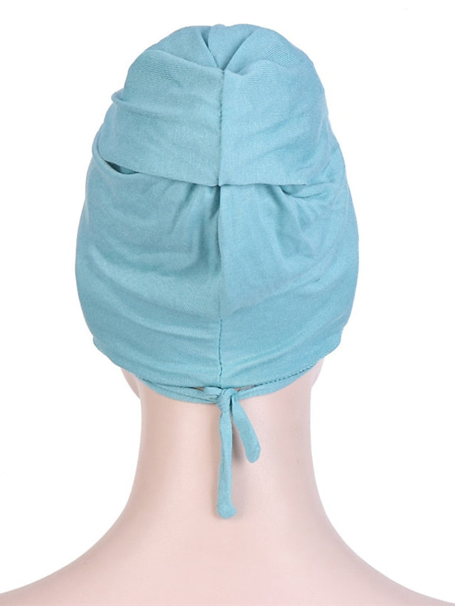 Muslim with Rope Scarf Hat Women Turban Soft Chemo Cap Hair Loss Islamic Headwrap Head Cover Wrap Caps Headwear Dubai Arab Bonnet New - LuckyFash™