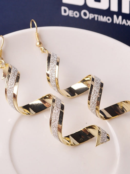 Drop Earrings Dangle Earrings For Women's Party Wedding Casual Alloy Wave Gold Silver - LuckyFash™