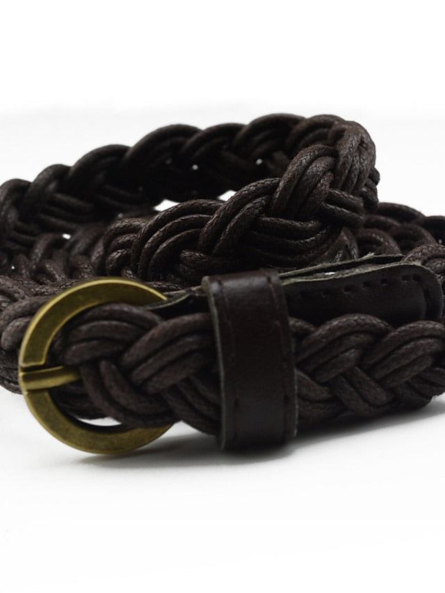 Women's Skinny Belt Party Street Dailywear Daily Black White Belt Pure Color Fabric Brown  Fall Winter Spring - LuckyFash™