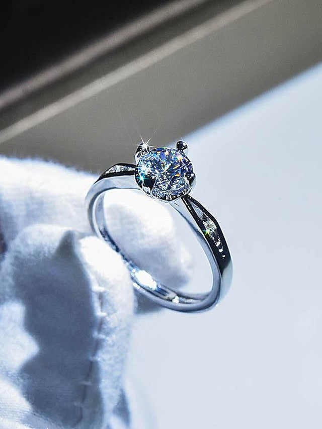 Wedding Ring For Women's Anniversary Party Evening Gift Imitation Diamond Alloy Classic - LuckyFash™