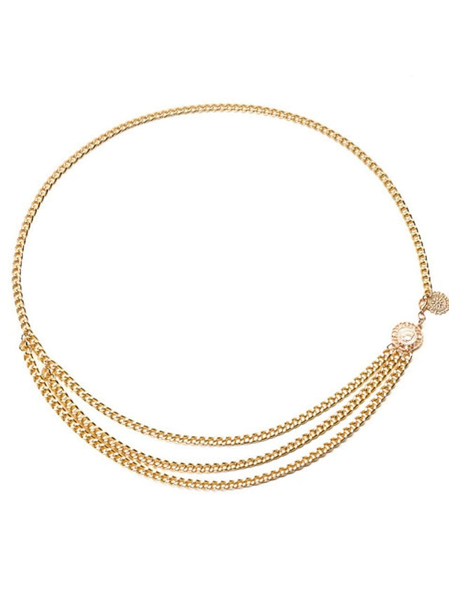 Women's Chain Party Wedding Street Dailywear Gold Silver Belt Pure Color Fall Winter Spring Summer Alloy - LuckyFash™