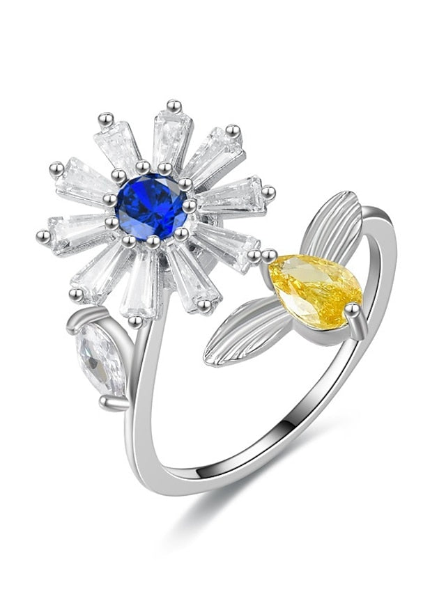 Women's Rings Chic & Modern Street Floral Ring / Silver / White / Yellow / Fall / Winter - LuckyFash™
