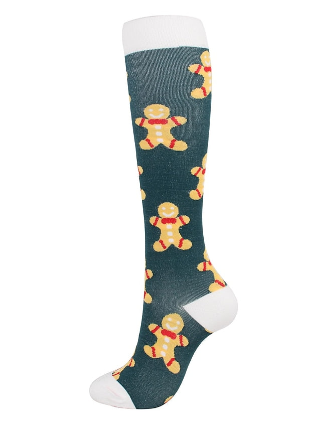 Unisex Knee High Socks Christmas Gift Cycling / Bike Multi Color Spandex Nylon Sporty Casual Classic Warm Cute Sports 1 Pair - LuckyFash™