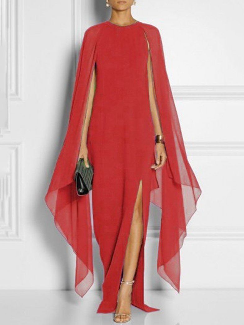 Chiffon Sleeveless Atmospheric Queen Fan Dress - LuckyFash™