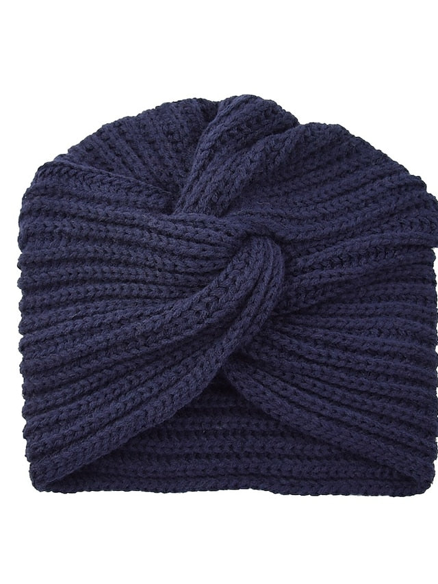 Muslim Inner Hijab Caps Bohemia Turban Cross Wrap Head Indian Hat Knitting Hijab Bonnet Turbante Cap for Women Wear - LuckyFash™