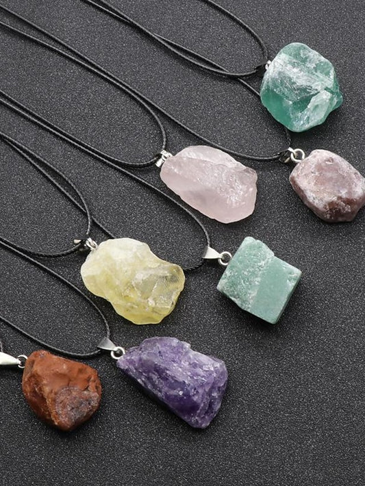 2023 Europe And The United States New Original Stone Pendant Multi-Color Agate Stone Necklace - LuckyFash™