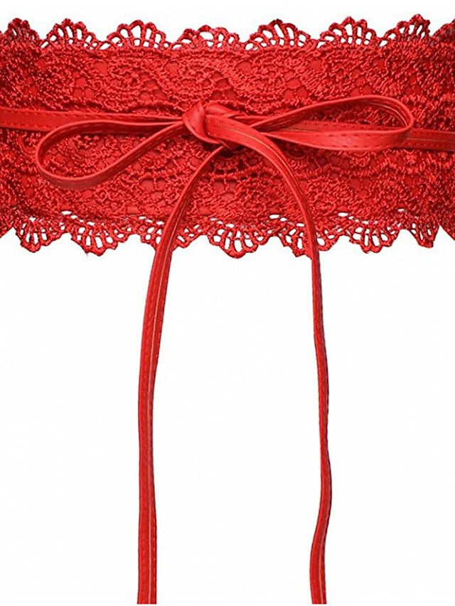 Women's Belt Faux Leather Green White Black Pink Yellow Wide Belt Outdoor Street Dailywear Holiday Pure Color / Spring / Summer / Fall / Winter / Red - LuckyFash™