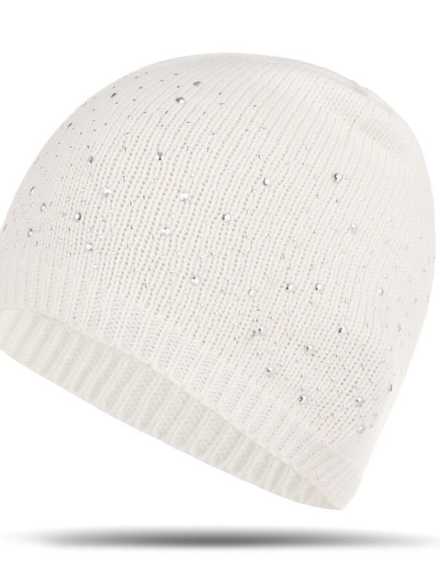 Hat Beanie / Slouchy Black Blue Camel Outdoor Home Daily Beaded Knit Polka Dot Portable Windproof Comfort for Women - LuckyFash™