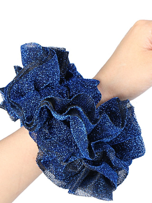 Bling Scrunchies Giant Large Intestine Big Hair Ties Elastic Rubber Bands Glitter Ponytail Holder Hijab Volumizing Scrunchies for Women - LuckyFash™