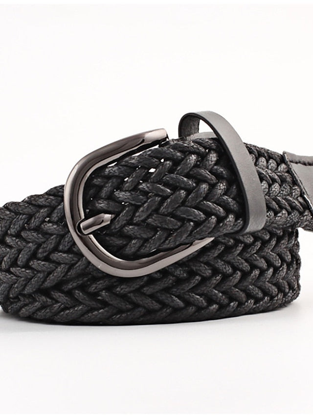 Men's Women's Web Belt Polyester Cotton Prong Buckle D-ring Casual Classic Party Daily Black Gray Red Brown - LuckyFash™