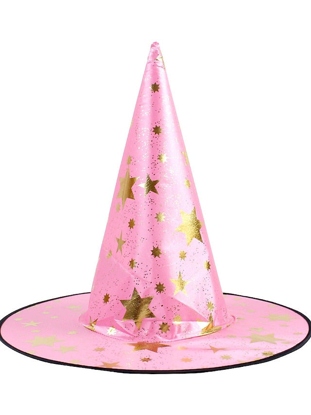 Halloween Witch Hat Masquerade Party Star Hat Children's Headwear Witch Sorcerer Pointed Hat Retro Nordic Style Floppy Hat Durags Party / Evening - LuckyFash™