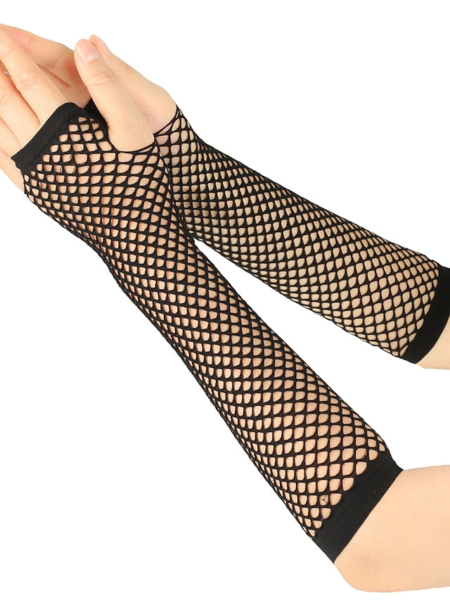 Fingerless Gloves Wedding Daily Pure Color Spandex Cosplay 1 Pair for Women - LuckyFash™