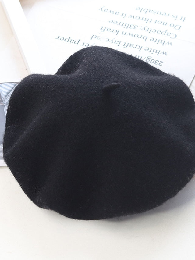 Women's Hat Beret Hat Winter Hats Green Black Purple Outdoor Street Dailywear Knit Pure Color Comfort Warm Breathable - LuckyFash™