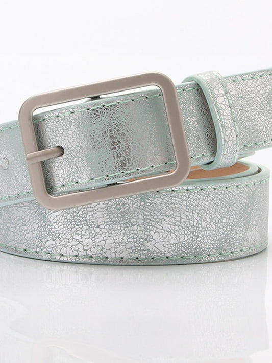Women's Unisex PU Buckle Belt PU Leather Prong Buckle Plain Casual Classic Party Daily Green Black Pink Silver - LuckyFash™