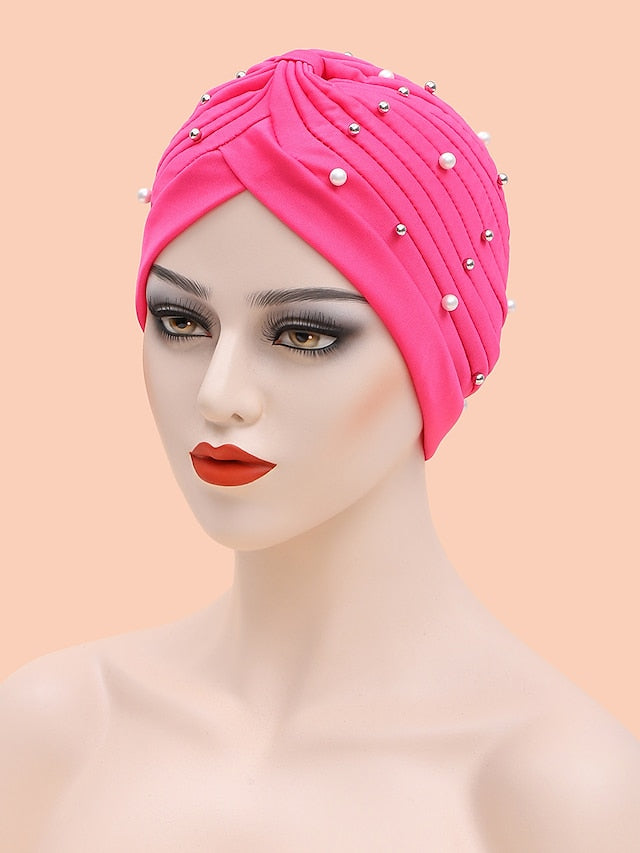 Women's Beanie / Slouchy Party Dailywear Sports Outdoor Beaded Pure Color Red Blue Hat Basic Brown Pink Fall Winter - LuckyFash™