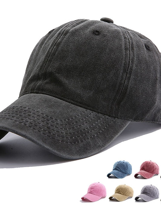 Solid Spring Summer Washing Cap Women Ponytail Baseball Cap Fashion Hats Men Baseball Cap Cotton Outdoor Simple Vintag Visor Casual Cap - LuckyFash™