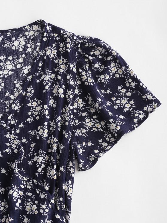 Ditsy Floral Wrap Mini Dress - LuckyFash™