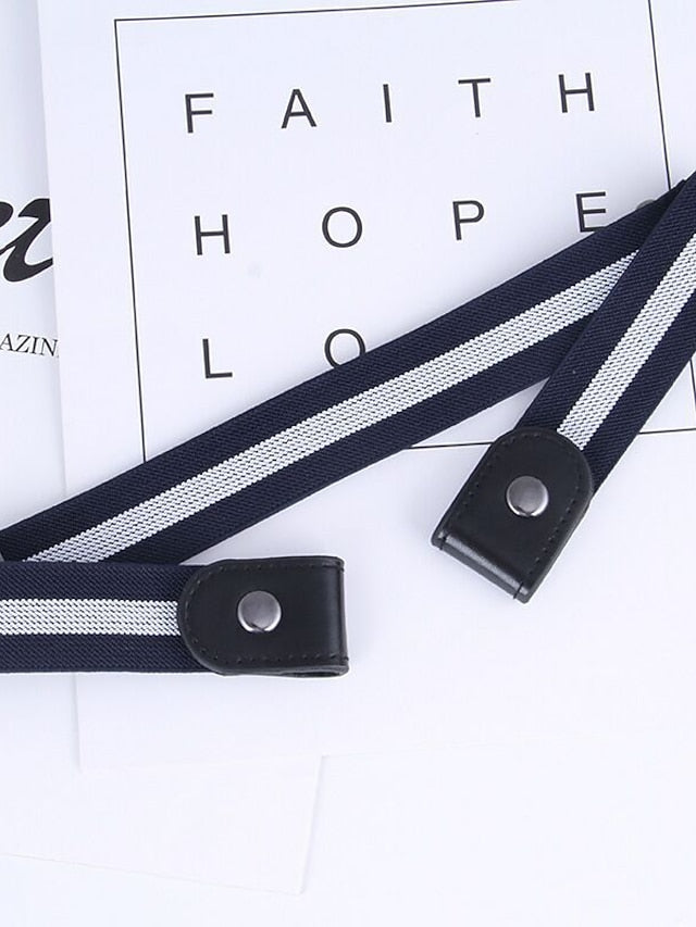 Women's Clear Belt Nylon Steel Buckle Plain Casual Work Daily Black White Blue Coffee - LuckyFash™