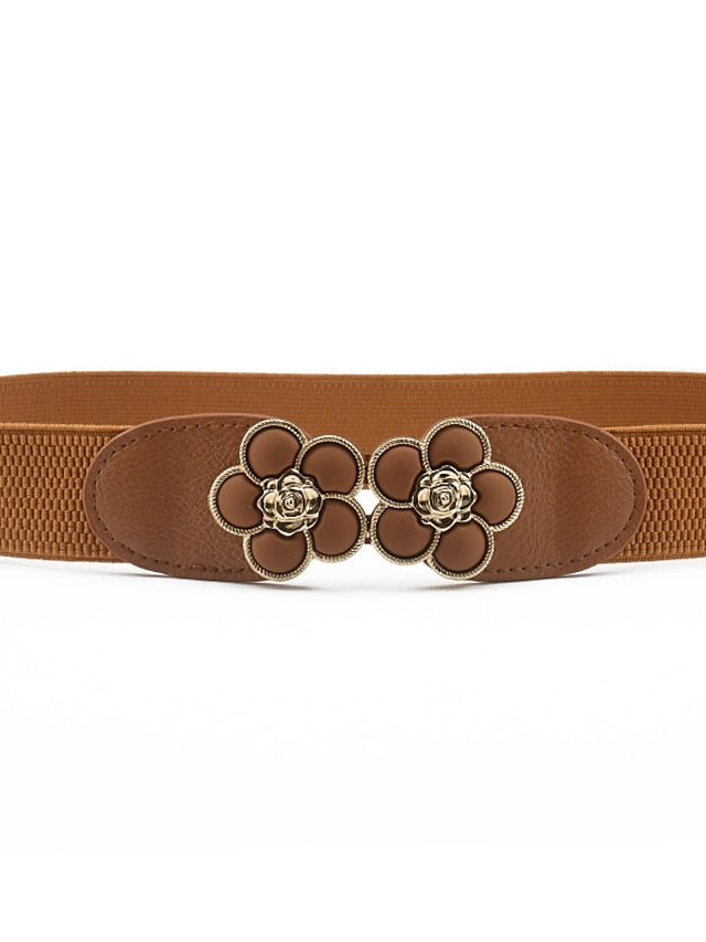 Women's Buckle Party Wedding Street Dailywear Black White Belt Pure Color Red Khaki Fall Winter Spring - LuckyFash™