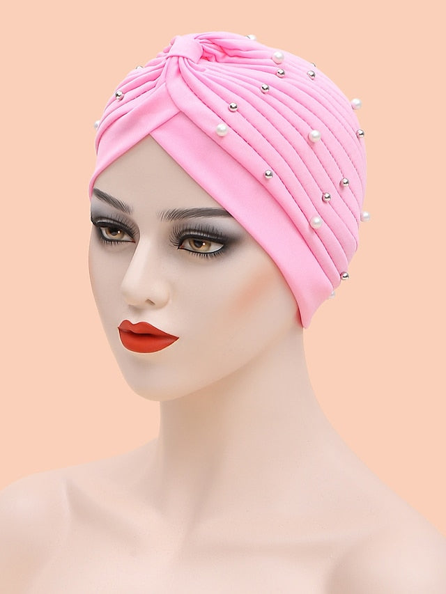 Women's Beanie / Slouchy Party Dailywear Sports Outdoor Beaded Pure Color Red Blue Hat Basic Brown Pink Fall Winter - LuckyFash™
