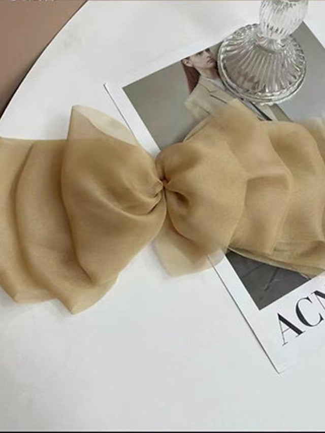 this issue must enter -5! mesh temperament big bow top clip back head hairpin 2022 net red new headwear - LuckyFash™