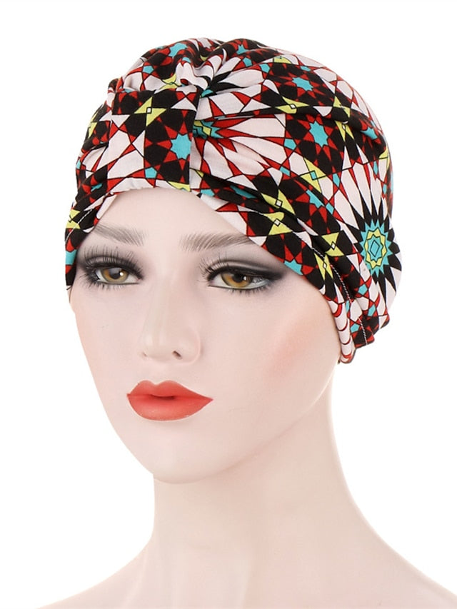 Casual Women Indian Arab Wrap Women Muslim Turban Caps Print Hijab Bonnet Inner Hijab Caps Muslim Headdress Ready To Wear - LuckyFash™