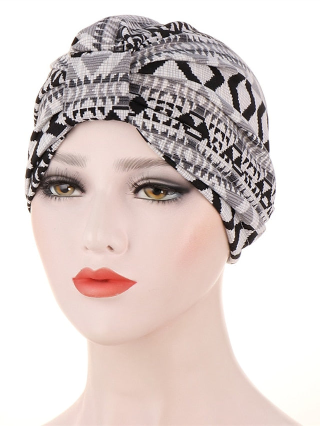 Casual Women Indian Arab Wrap Women Muslim Turban Caps Print Hijab Bonnet Inner Hijab Caps Muslim Headdress Ready To Wear - LuckyFash™